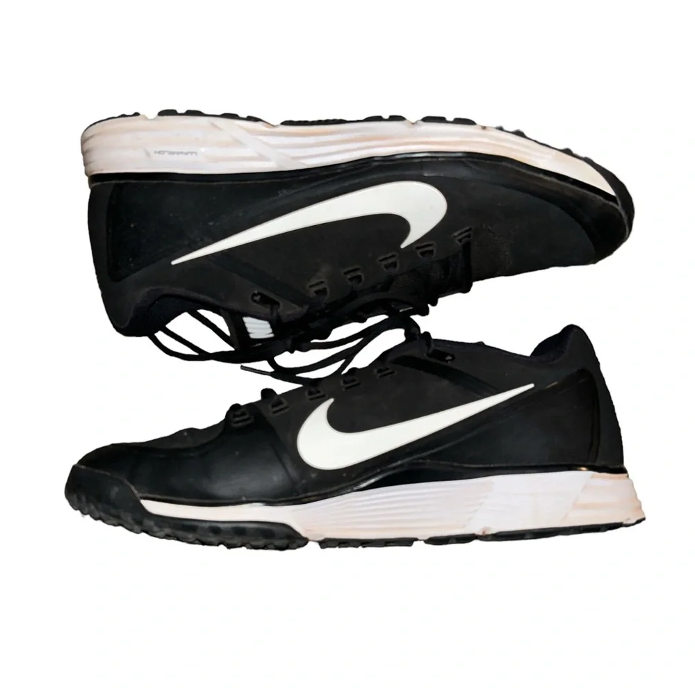 Nike Lunarlon Men's Black White Sneakers/Baseball 880262-010 Size 13 2016